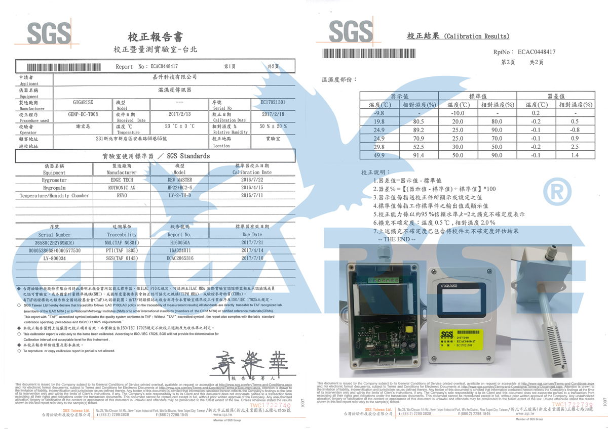 GR8000溫濕度傳送器(出線型)sgs
