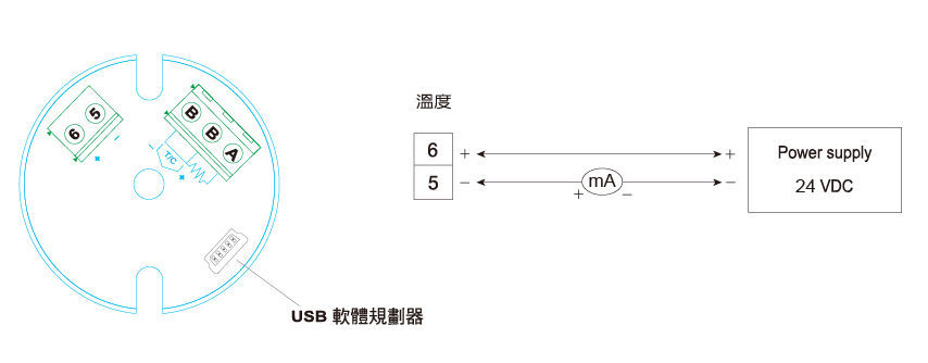 SE500溫度信號轉換器接線圖